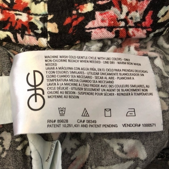 JESSICA SIMPSON Pants Women's Size XXL Black Pink Ankle Length Floral - Picture 9 of 13